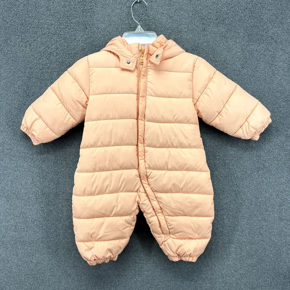 YGM Kids Puffer Bunting Bunny Hooded Winter Snow Suit Infants 9 Salmon‎